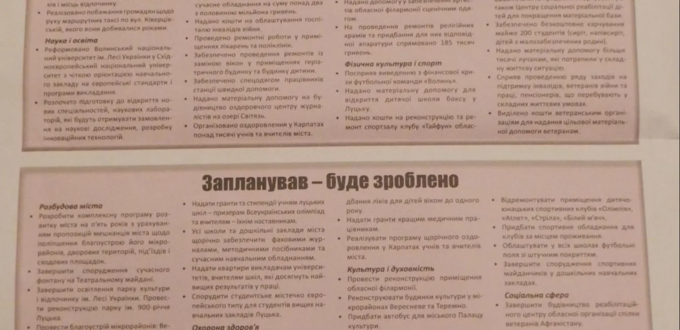 Передвиборча програма Ігор Палиця