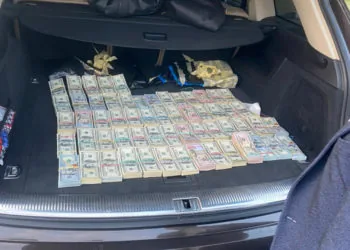 Знайдені у багажнику автівки митника Бурдейного понад 704 тисячі доларів. Джерело: ДБР