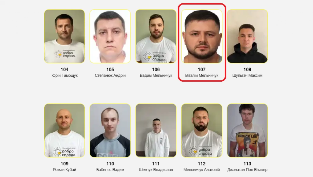 список волонтерів фонд Добра справа. Віталій Мельничук