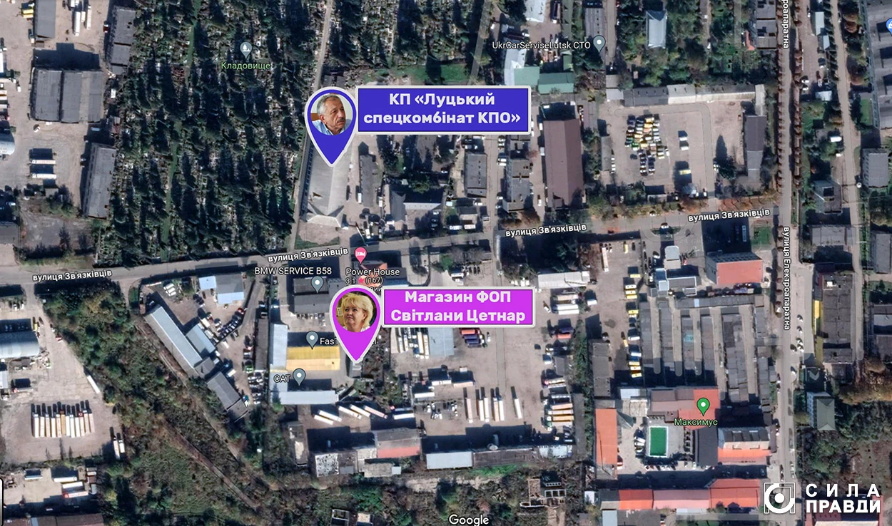 Карта Луцький спецкомбінат магазин Цетнар