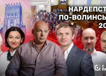 Головна ілюстрація до матеріалу про роботу народних депутатів з Волині за 2024 рік. Ігор Палиця, Степан Івахів, Ірина Констанкевич, Ігор Гузь, В'ячеслав Рубльов, Валерій Стернійчук. Активність нардепів 2024 рік. Верховна рада України. Парламент