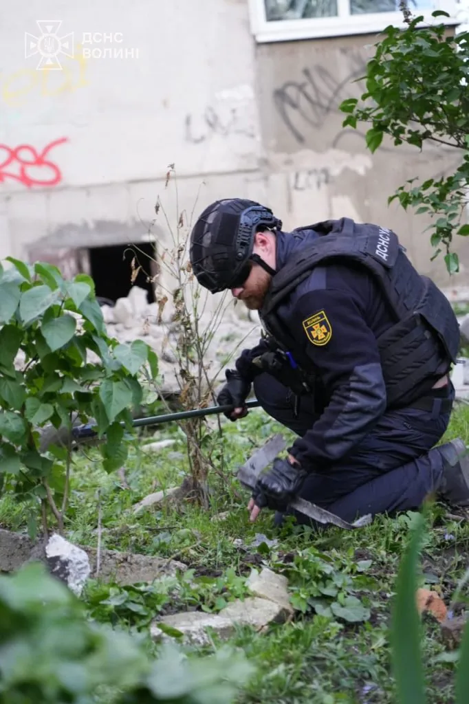 Наслідки російської атаки на Луцьк 6 червня 2025 року. Джерело: https://www.facebook.com/dsnsVol