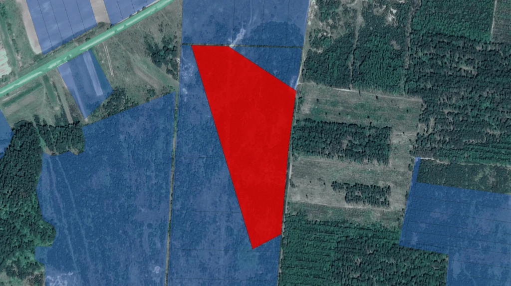 Ділянка, де наразі видобуває пісок компанія «Рентленд груп». Джерело: kadastrova-karta.com