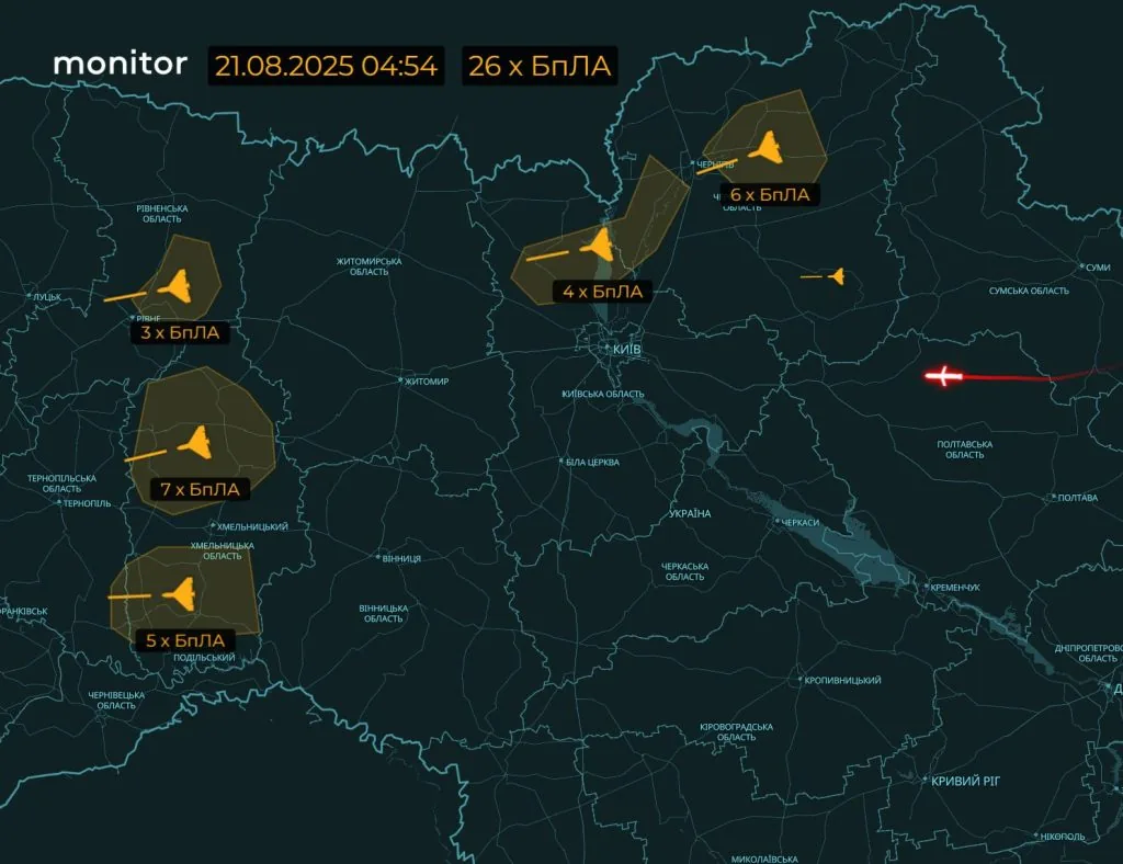 Ворожі БПЛА підлітають до Луцька.