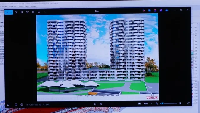 Tower City. Умовне зображення двох будинків на 24 поверхи, які можуть побудувати в районі гіпермаркету «Там Там» у Луцьку. Фото сайту konkurent.ua