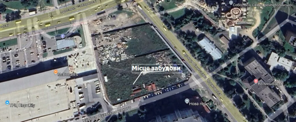 площа земельної ділянки, на якій будуватимуть в межах ДПТ