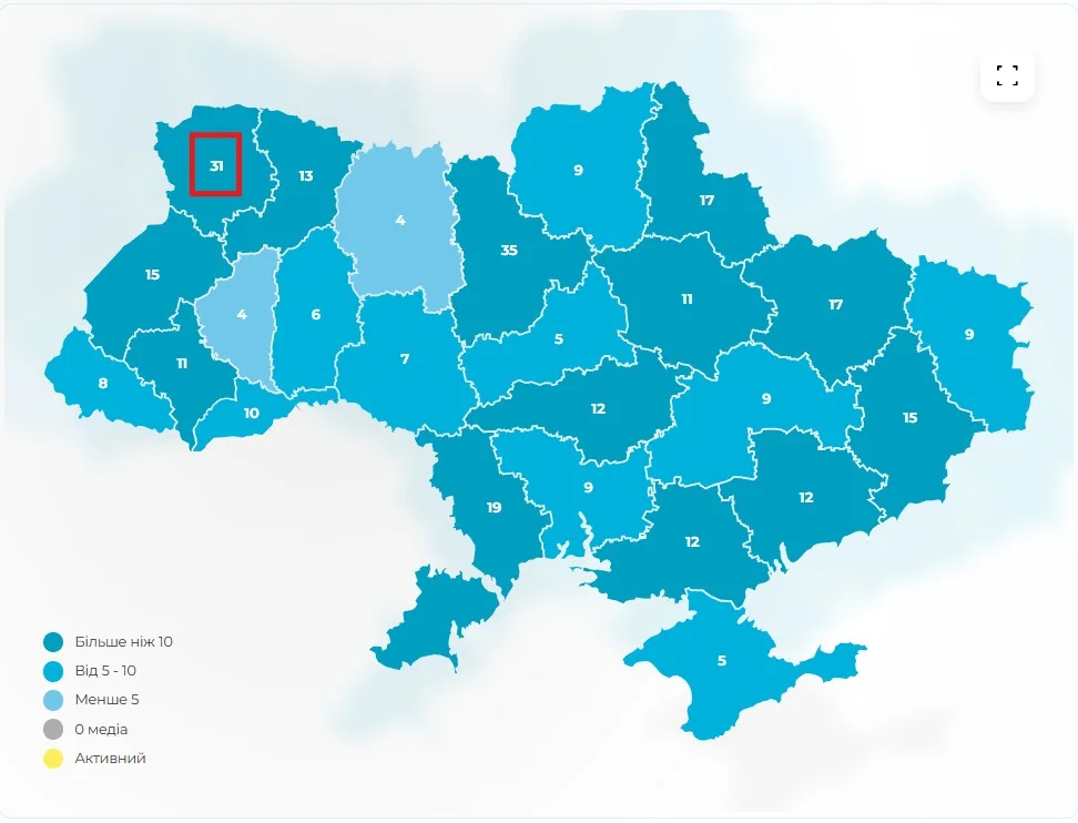 Мапа рекомендованих медіа 2026 року.